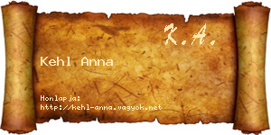 Kehl Anna névjegykártya
